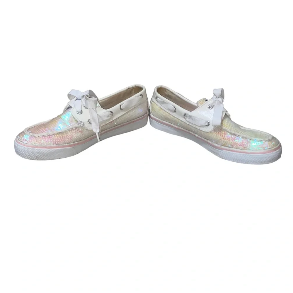 Sperry Top Sider Sequin Boat Shoe Women's Size 7 Iridescent Sparkle - Picture 3 of 8